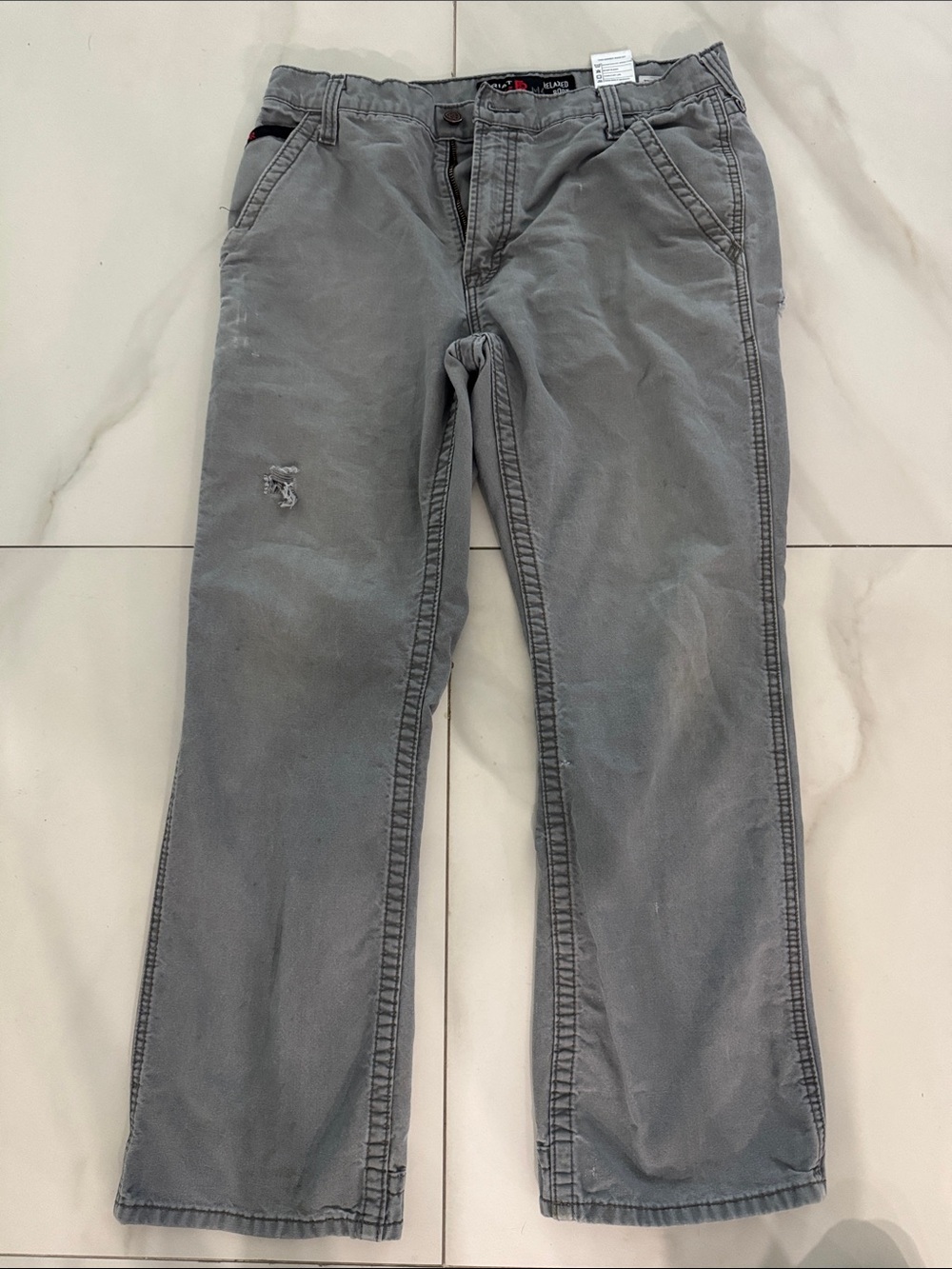 Ariat Men's Straight Gray Jeans with Subtle Distressing